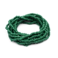Elegantes mehrreihiges Set aus tiefgrünen Miyuki-Glasperlen als Armband und Kette - Dunkelgrüner Stil (NK1037-23)
