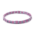 Handmade Miyuki Tila bead bracelet with purple square and light blue round beads - Purple/Light Blue (BC356-3)