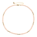 Collier de perles DIY minimaliste rose nude mat avec fermoir mousqueton doré réglable - Perles Rose Chair (NKS247-5)