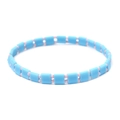 Handmade sky blue Tila bead and pink seed bead woven bracelet for women in macaron style - Sky Blue/Pink (BC356-6)