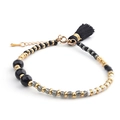Böhmisches Armband aus Kristallperlen mit schwarzer Quaste und goldenem Karabinerverschluss - BC170-2 Schwarze Quaste