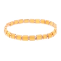 Handmade Miyuki Tila bead bracelet featuring translucent orange and white tiles - Orange/White (BC356-11)