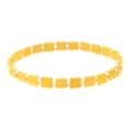 Minimalist Japanese Tila bead bracelet featuring bright yellow square beads and white spacers - Yellow/White (BC356-13)