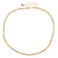 Collier minimaliste en perles de cristal de verre dorées avec fermoir mousqueton - Perles Dorées (NKS247-18)