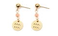 Boucles d'oreilles Verseau en or avec des perles rose tendre pour femmes - Verseau Doré (EA075-10)