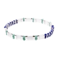 Pulsera Miyuki Tila hecha a mano con cuentas de vidrio azules, verdes y blancas - Estilo Azul Oscuro y Verde Claro (BC354-8)
