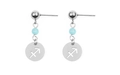 Boucles d'oreilles Sagittaire en acier inoxydable argenté avec perles bleu clair - Sagittaire Argenté (EA075-21)