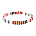 Pulsera Miyuki Tila hecha a mano con cuentas facetadas rojas, azules y piezas doradas - Estilo Rojo Azul y Transparente (BC354-18)