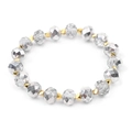 Boheems gefacetteerd metallic kristallen kralenarmband met gouden tussenstukjes - Metaalgrijs (BC329-1)