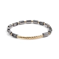 Beaded bracelet with dark grey metallic cubes and golden spiral tube detail - Dark Gray (BC328-2)