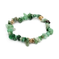 Irregular green natural stone beaded bracelet with golden crystal spacer accents - Green (BC338-11)