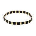 Handmade Miyuki Tila bead bracelet featuring alternating matte black and gold square beads - Black and Gold (BC332-11)