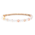 Elastic natural stone bracelet with rose gold beads and red agate crystals - Rose Gold Red Agate Style (BC325-2)
