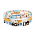 Bohemian multi-layer handmade Miyuki Tila bead bracelet set in pink, yellow and blue - Pink Blue Yellow Mix (BCSET301-1)