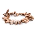 Elastische natuurstenen armband met onregelmatige gepolijste bruine kralen - Bruine Landschapssteen (BC302-17)