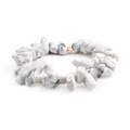 Natuurlijke witte turquoise kralenarmband met een roségouden geometrisch metalen accent - Wit Turquoise Marmer (BC302-18)