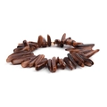 Natuurlijke bruine schelpsteen armband met onregelmatige kralen en roségouden kraal - Bruine Schelp (BC302-20)