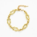 Detailansicht eines goldenen Knotenkette-Armbands mit Karabiner und Verlängerung - Seemannsknoten-Form-Stil (BC488-6)