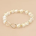 Elegantes Unendlichkeits-Herz Kristallperlenarmband mit Aurora AB-Beschichtung und Gold - Aurora Farbe (BC426-4)