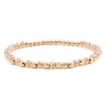 Handgefertigtes Perlenarmband mit champagnerfarbenem Kristall und goldenen Perlen - Champagner Gold (BC324-4)
