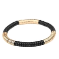 Böhmisches Armband mit abwechselnd schwarz-goldenen Acryl-Scheiben und glänzenden Gliedern - Schwarz Gold (BC403-1)