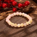 Single-strand beaded bracelet with pink and amber ice-crackle beads for women - Mixed Crackle Style (GBC025-9)