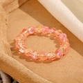 Bracciale da donna con perline di vetro crackle 8mm sfumate rosa e arancio vivace - Sfumatura Rosa Arancione (GBC021-11)