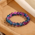 Bracciale di perle di vetro 8mm sfumate blu e viola con perle di cristallo bicolore - Sfumatura Sogno Blu Viola (GBC021-12)