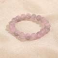 Bracelet en perles dégradées rose et violet 10mm avec texture naturelle sur lin doux - Violet Rosé (GBC018-7)