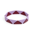 Detailansicht des böhmischen geometrischen Armbands mit lila und roten Dreiecksmustern - Hellviolett Und Tiefrot Patchwork-Stil (BC497-4)