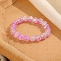 Bracciale di perle di vetro 8mm con sfumatura rosa e viola per donne gioielli - Sfumatura Rosa Viola Crackle (GBC021-15)