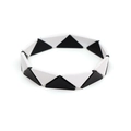 Minimalistisches böhmisches Armband mit geometrischen schwarz-weißen Dreieckmodulen - Schwarz-Weißes Patchwork-Stil (BC497-1)
