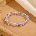 Bracciale di perle di vetro sfumato 8mm rosa e viola con finitura effetto cracklé - Sfumatura Rosa Chiaro E Blu Viola (GBC021-19)