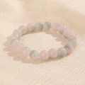 Bracelet de perles de 10mm polies en rose dégradé et blanc translucide pour femme - Rose Clair (GBC018-13)