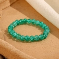Bracciale verde con perle di vetro da 8mm, sfumatura floreale e trama a ghiaccio - Crepatura Ghiaccio Verde (GBC021-20)