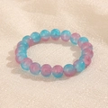 Charmant bracelet de perles translucides de 10mm avec un design dégradé bleu et rose - Dégradé Double Bleu Rose (GBC018-16)