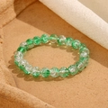 Bracciale di perle di vetro floreali da 8mm verde e trasparente con elegante design sfumato - Trasparente E Verde Smeraldo (GBC021-22)