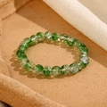 Bracciale di perle di vetro craquelé da 8mm verde e trasparente sfumato elegante - Verde Smeraldo E Trasparente Alternati (GBC021-27)