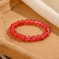Bracciale di perle in vetro rosso 8mm sfumato con delicata trama effetto crepato - Crepatura Ghiaccio Rosso Vivo (GBC021-32)