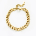 Polished gold curb chain anklet with adjustable lobster clasp for a hip hop beach style - Thick Curb Chain Style (AK05-7)