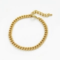 Adjustable golden cuban link anklet for women with secure lobster clasp closure - Heavy Cuban Link Style (AK05-9)