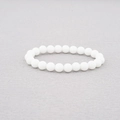 8mm minimalist matte white natural stone beaded stretch bracelet for men and women - Matte White Style (BC494-1)
