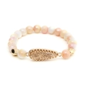 Pastell-Perlenarmband mit goldfarbenem Wassertropfen-Anhänger und Kristall-Sand-Finish - Macaron Mehrfarbig (BC507-2)
