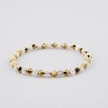Boho-Kristallarmband mit goldenen facettierten Perlen und silbernen Sonnenblumen-Anhängern - Gold Und Silber (BC537-4)