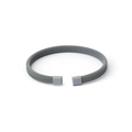Minimalist grey stainless steel wire mesh open bangle bracelet for women and men - Gray