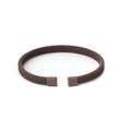 Adjustable wire mesh bangle in brown finish with industrial woven steel design - Brown