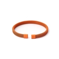 Minimalist orange stainless steel mesh wire open bracelet with a flexible woven texture - Orange