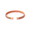 Adjustable stainless steel mesh open bracelet with a matte peach orange coating - Nude