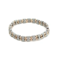 Minimalistisches Perlenarmband mit grauen Schleifenperlen und roségoldenen Metallkugeln - Grau Roségold