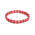 Vintage-Armband mit roten Schleifenperlen und eleganten goldenen Kugeln im Design - Rot